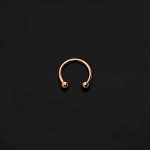 ASTM F136 Implant Grade Titanium Rose Gold Circular Barbell Horseshoe