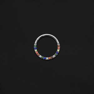Daith Jewellery: ASTM F136 Implant Grade Titanium Paved RB Hinged Ring Clicker