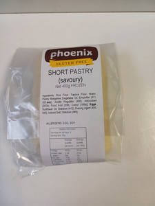 Pastry: Short Pastry GF/DF 400gr FROZEN