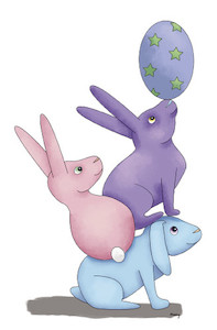 Easter Bunny Trio Phoenix GreetingCard