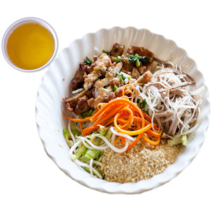 S6. Lemongrass Chicken & Shredded Pork Noodle Salad