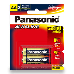 Batteries: Panasonic AA Alkaline Battery 2 Pack