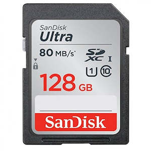 Memory Cards And Usb Memory Cards: Sandisk Ultra 128GB SD 80MB/s C10 card