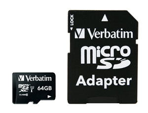 Memory Cards And Usb Memory Cards: Verbatim Premium microSDXC Class 10 UHS-I Card 64GB with Adapter