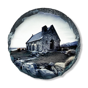 Round Slate Photo Coaster