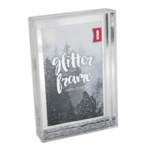 Shot2go: Shot2Go Photo Block Frame 6x4 Silver Glitter