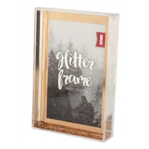 Shot2go: Shot2Go Photo Block Frame 6x4 Rose-Gold Glitter