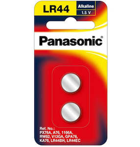 Batteries: Panasonic LR44 Micro Alkaline Calculator Coin Battery 2 Pack