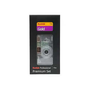 Film: Kodak Premium Set – CLEAR Limited Edition Reusable ColorMax Film Camera & Gold 200 36exp 35mm Film