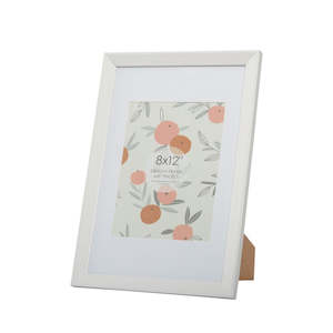 Photo Frames: Finny 8x12 White with 6x8 opening