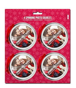 Products: Shot2Go Spinning Flat Photo Baubles - 4PK