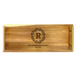 Engraved Boards Trays: Serving Tray - Large - Monogram Family