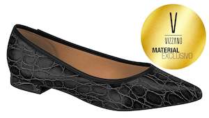 Modare: Modare 7064.200 Women Fashion Flat Shoe in Exclusive Croco Black