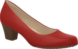 Business Manual: Piccadilly Ref: 110072-439A Red Flight Attendant Crew Shoes For Uniform Business With Med Heel