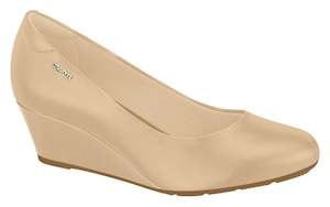 Business Manual: Beira Rio 7324.100-1221 Women Fashion Wedge Round Toe Shoe Comfort Business in Beige