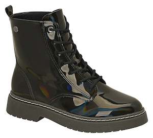 Black Friday: Vizzano Ref 3055.103 Women Fashion Military Style Ankle Boot in Patent Holographic Black