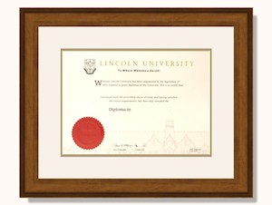 Products: Lincoln University Degree Frame