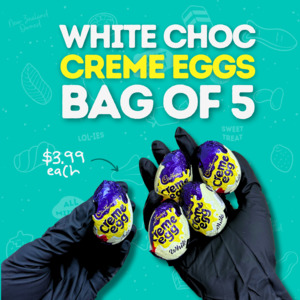 Cadbury White Choc Creme Eggs (Bag of 5) - Damaged