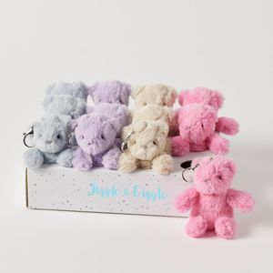 Jiggle & Giggle Teddy Keychain CDU 12pc/4 Asst