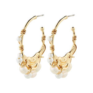 New Arrivals: Focus Earrings - Gold Plated - White