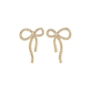 Valentines Day Collection: Jolanta Recycled Earrings - Gold Plated - Crystal