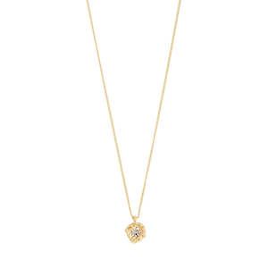 Callum Recycled Necklace - Gold Plated - Crystal