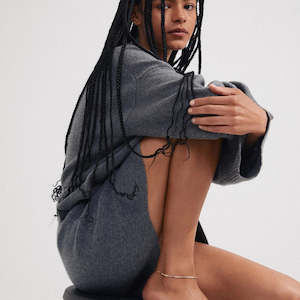 Alison Ankle Chain Brown - Gold Plated