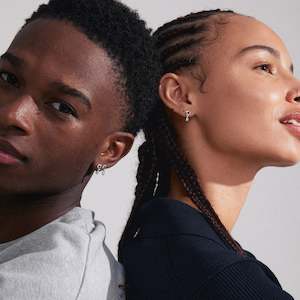 Ryper Earrings - Silver Plated - Black