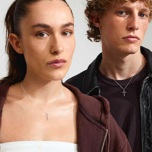 Silver Jewellery 1: Daisy Recycled Cross Pendant Necklace - Silver Plated