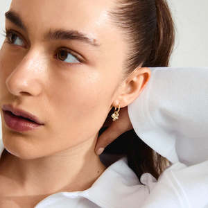 Earrings 1: Charmaine Recycled Hoop Earrings - Gold Plated