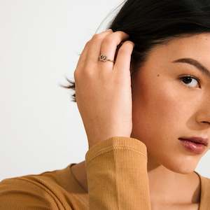 Rings 1: Lulu Recycled Crystal Ring - Gold Plated