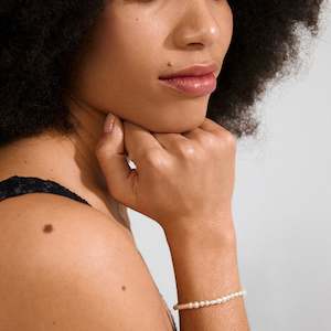 Elliana White Bracelet - Silver Plated