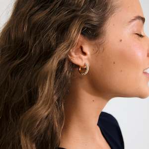 Gold Plated Earrings: Tatum Recycled Crystal Earrings - Gold Plated