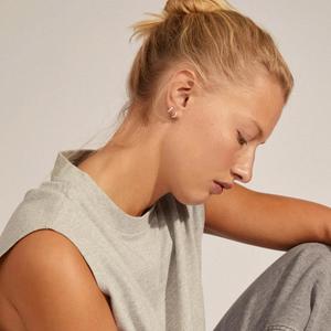 Silver Jewellery: Eddy Recycled Organic Shaped Small Hoops - Silver Plated