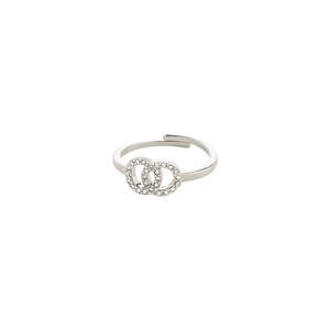 Lulu Recycled Crystal Ring - Silver Plated
