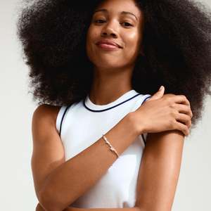 Bracelets: Sloan Recycled Bracelet - Silver Plated - White