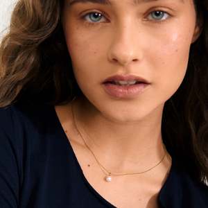 Hadley Recycled White Necklace - Gold Plated