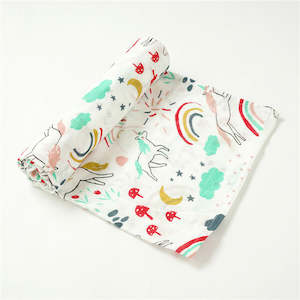 Baby: Lily & George - White Rainbow Bamboo/Cotton Muslin