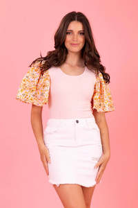 Womens Clothing: Charlo by Augustine - Beau T-Shirt - Light Pink Floral