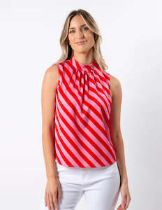 Stella + Gemma Jenna Top - Pink and Red Stripe