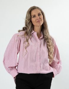 T Shirts And Shirts: Stella + Gemma Dolly Top - Red/White