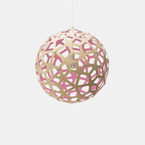 David Trubridge Coral Light - Natural with Pink Inside 400mm