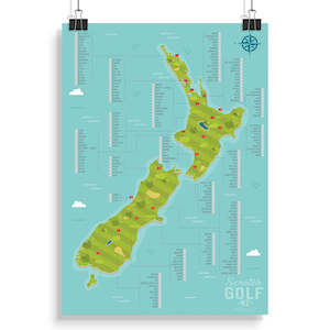 NZ Scratch Map - Golf - A2