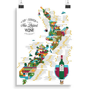 NZ Sip and Scratch Map - Wine - A2