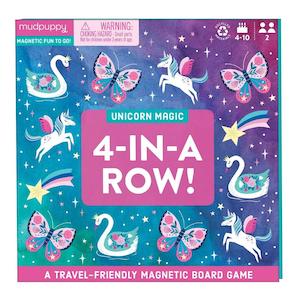 Mudpuppy Unicorn Magic - 4 in a Row Magnetic Game