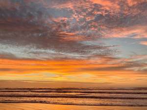 Cotton Candy Glow, Foxton Beach - Unframed Print