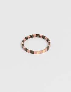 Stella + Gemma Bracelet - Olive/Rose Enamel