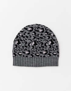 Stella + Gemma Beanie - Grey Leopard