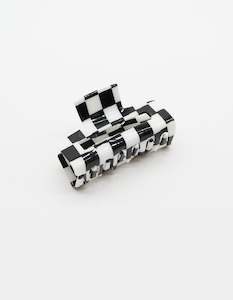 Stella + Gemma Hair Claw - Checkered Black/White