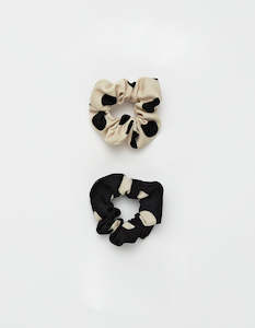 Stella + Gemma - Black/White Spot Scrunchie